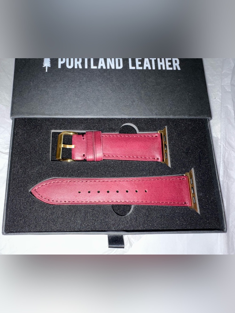 Portland Leather Burgundy Leather Watch Band for AppleWatch